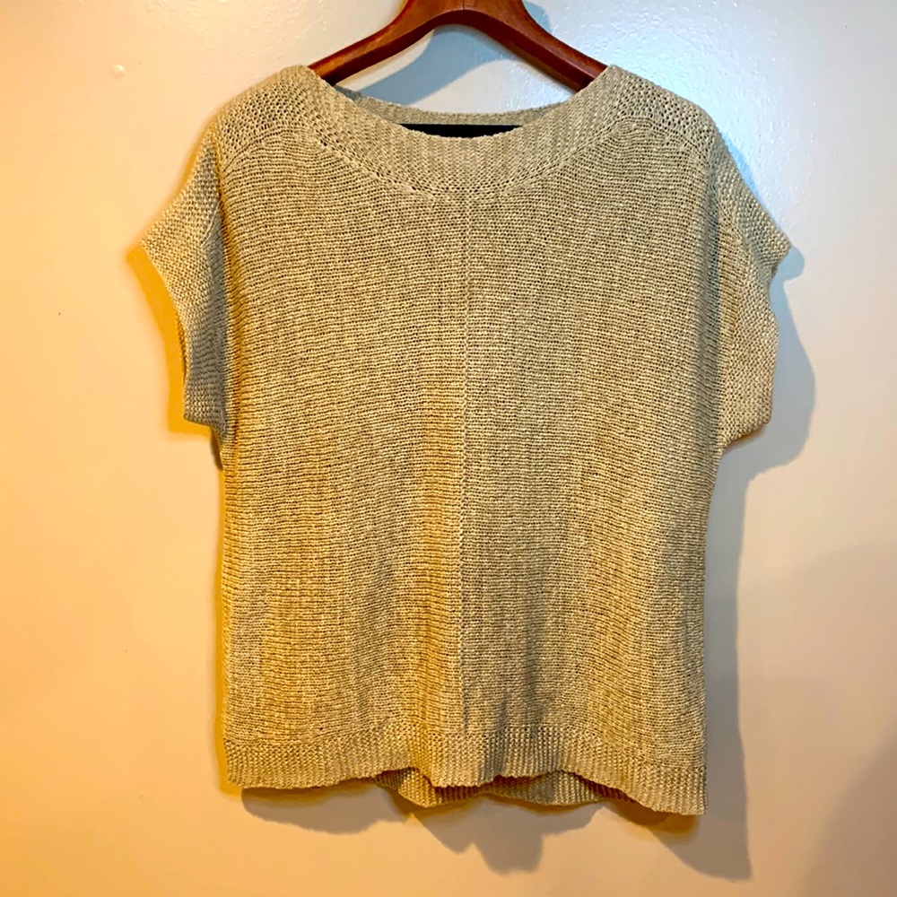 Pointelle open knit boat neck